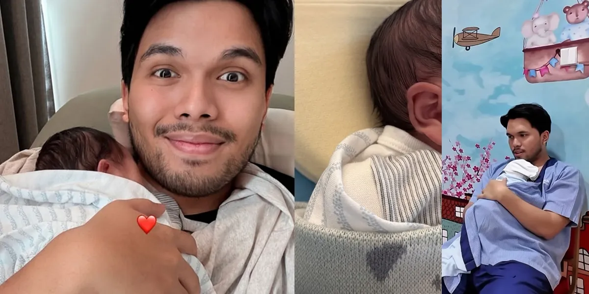 Portrait of Thariq Halilintar Reveals Baby Arash, Thick Black Hair - Adzan for His Son with Emotion