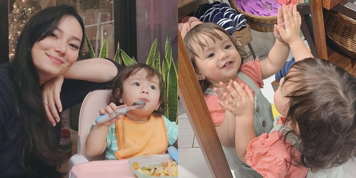 Cute Portraits of Baby Chloe, Asmirandah & Jonas Rivanno's Child, Already Able to Take Selfies in Front of the Mirror - Selfie Photo!