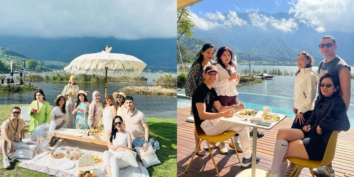 Portrait of Titi Kamal Picnicking at Her Husband's Resort, Warm Moments with Friends - Enjoying the Beauty of the Lake