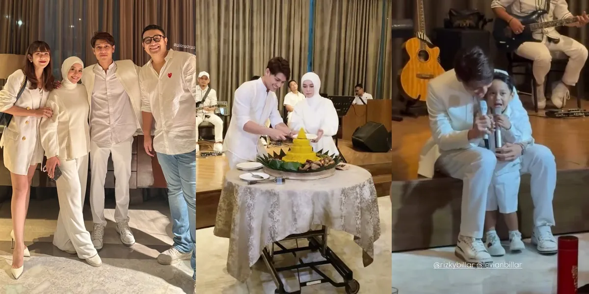 Portrait of Rizky Billar's Birthday Celebrated with Lesti Kejora, Festive Tumpeng Cutting and Money Gifts