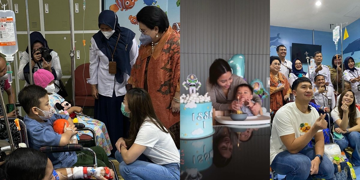 First Birthday Portrait of Baby Issa, Nikita Willy Makes Her Own Cake - Celebrate with Cancer Children and Praise from Netizens