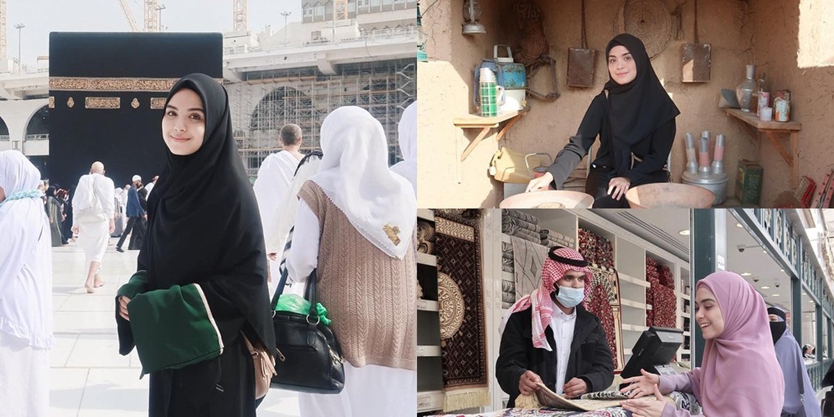 Portrait of Vebby Palwinta in the Holy Land, Umrah with Family