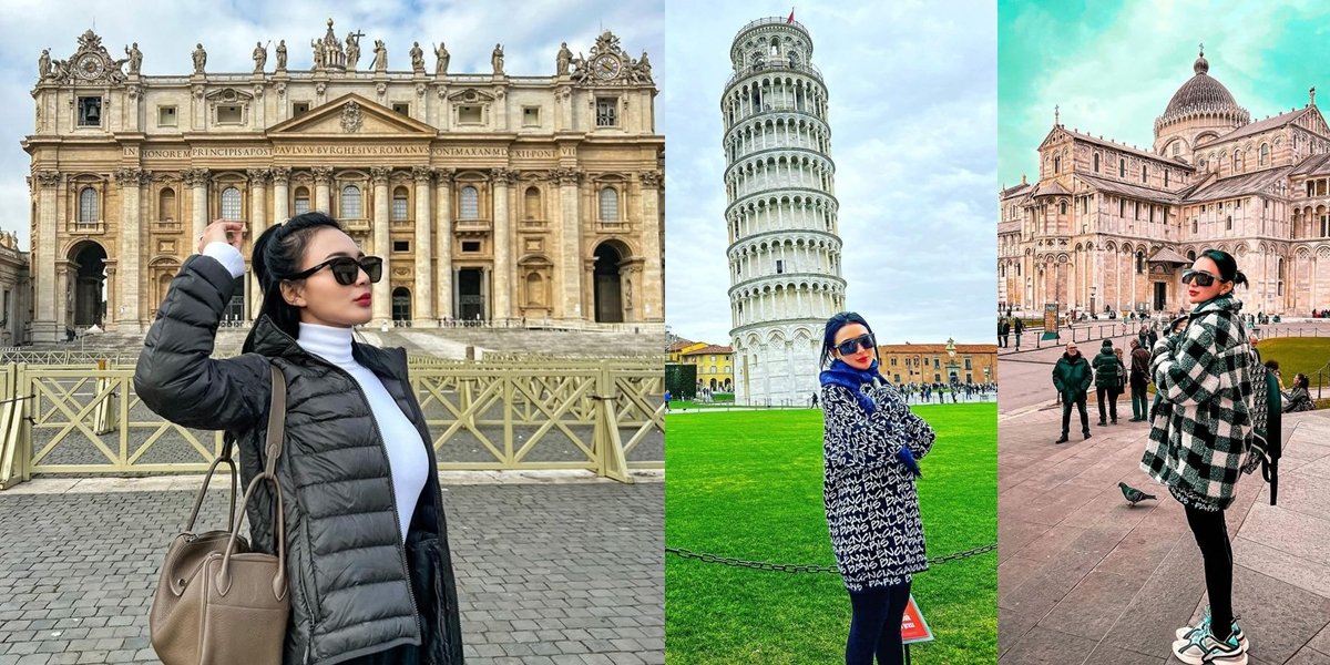 Wika Salim's Photos on Vacation in Italy, Happy Smile at the Vatican and the Leaning Tower of Pisa