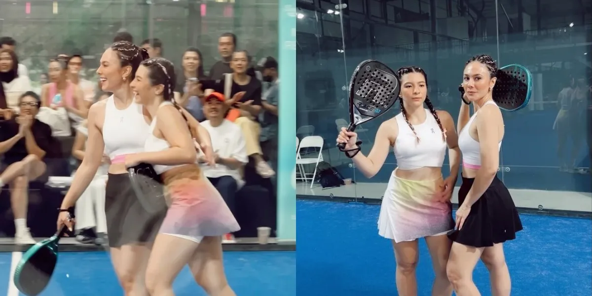 Portrait of Wulan Guritno and Shalom Razade United on the Padel Court, Strengthening Mother-Child Quality Time