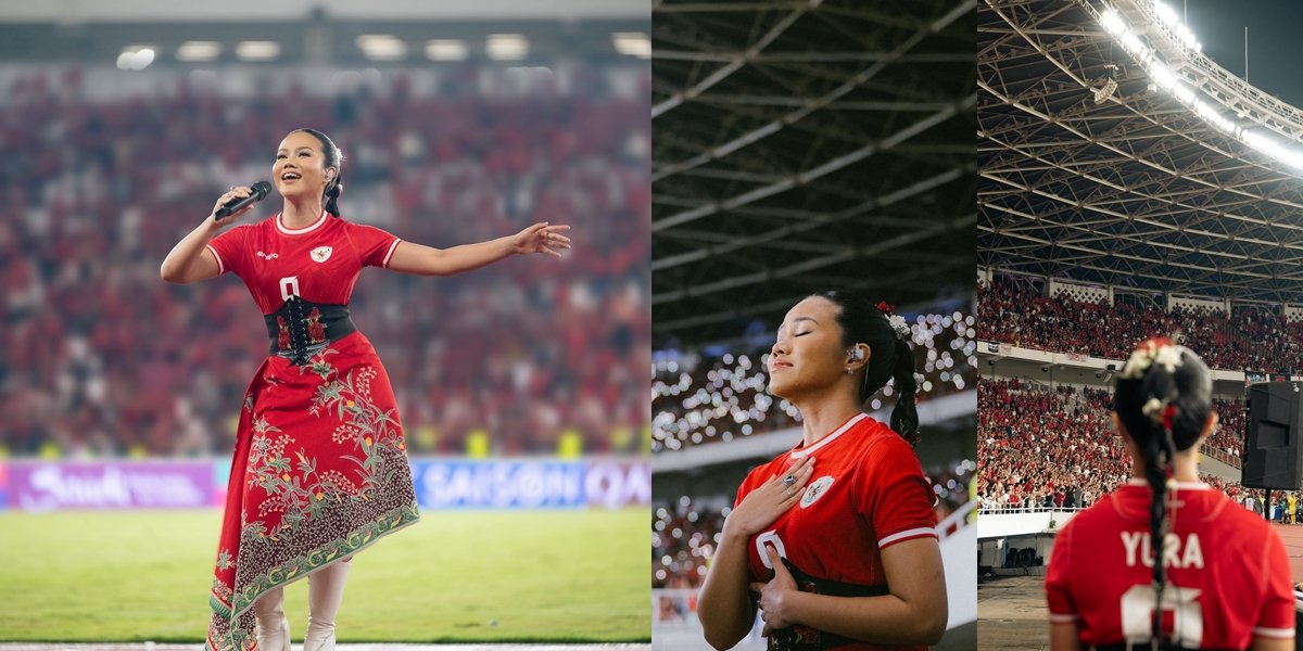 Portrait of Yura Yunita Performing at GBK After the Indonesian National Team Defeated Saudi Arabia 2-0, Exactly Guessing the Score