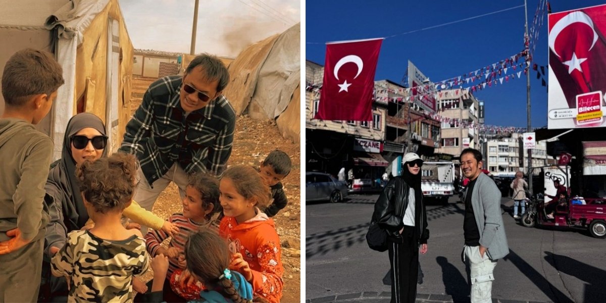 Portrait of Zaskia Mecca and Hanung Bramantyo Distributing Aid to Syria, A Birthday Gift from Her Husband