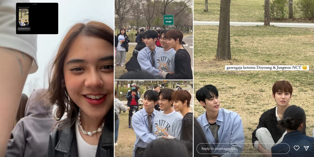 Potret Ziva Magnolya Accidentally Meets Doyoung and Jungwoo NCT While on Vacation in Korea, So Lucky!