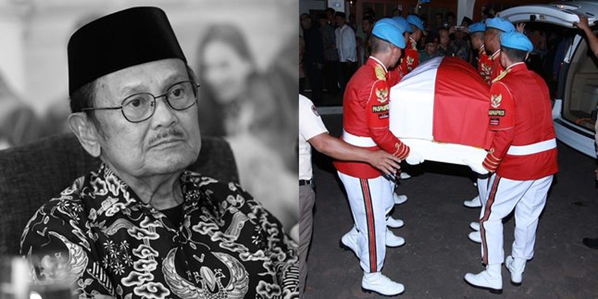 BJ Habibie's Funeral Procession, Assisted by Red and White Uniformed Presidential Security Guards