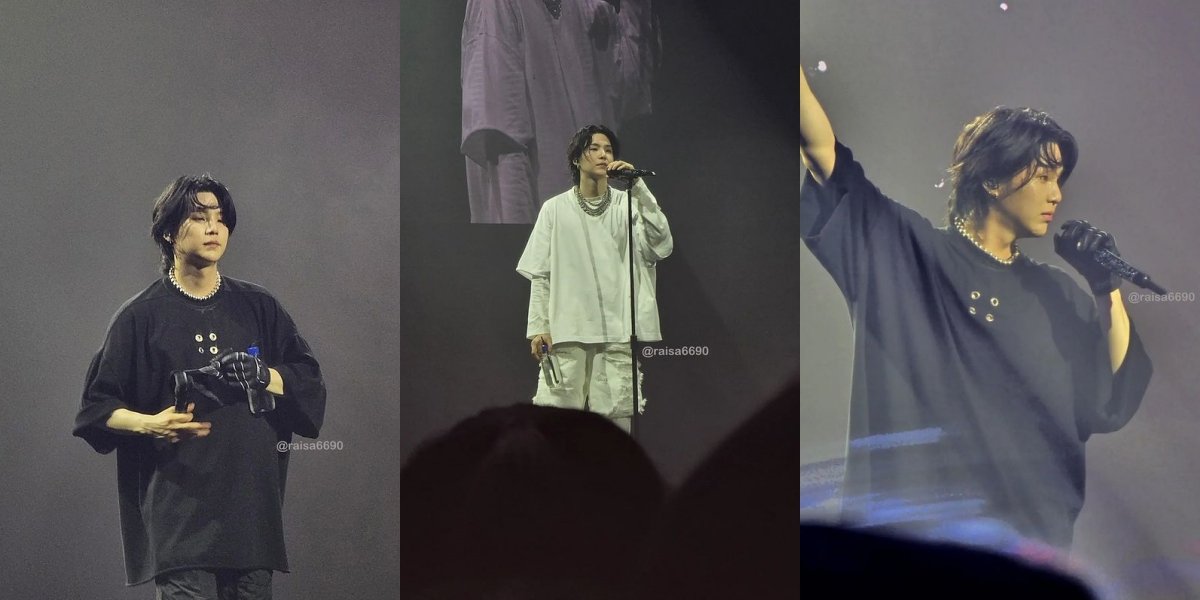 Raisa Fangirl Mode, Snapshot of BTS's Suga During the Jakarta Concert Captured by the Diva - Watermarked Like a Fansite