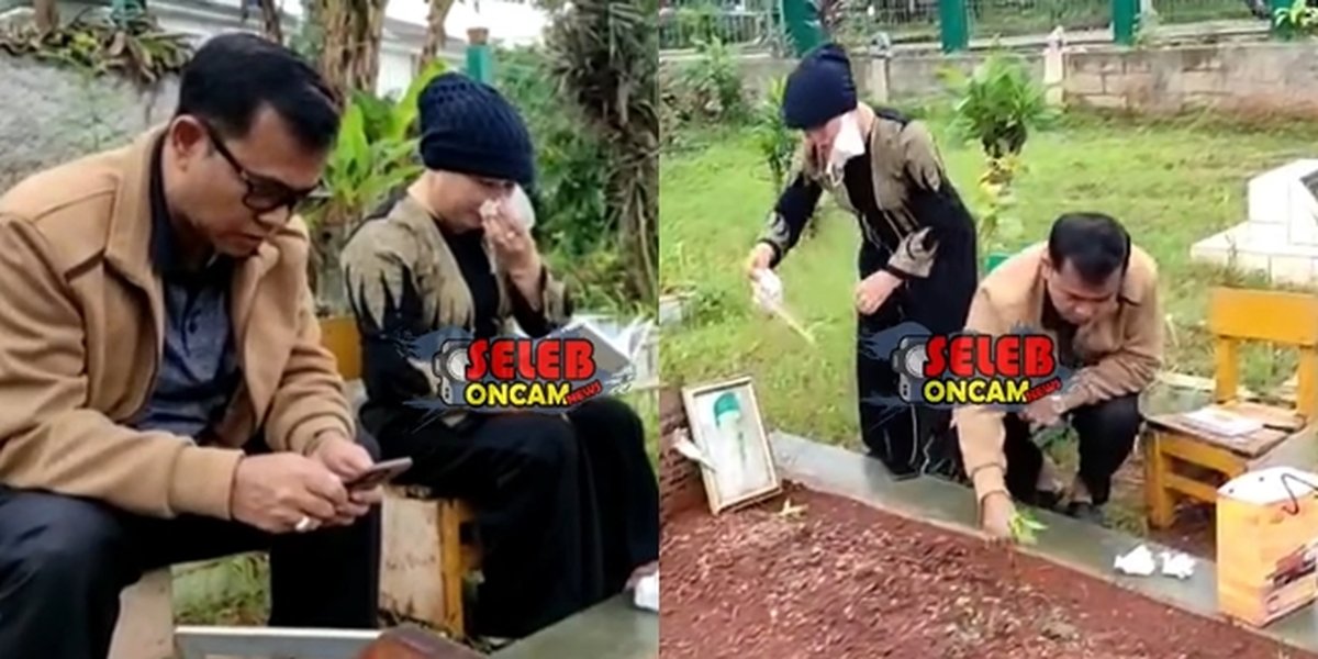 Celebrate the Anniversary of the Late Child, Take a Look at the Portrait of Haji Faisal with his Wife Visiting the Graves of Vanessa Angel and Bibi Andriansyah - Unable to Hold Back Tears