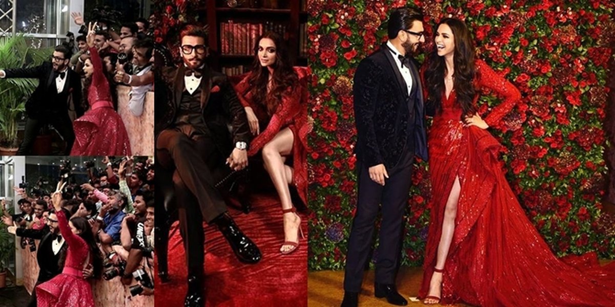 Deepika Padukone - Ranveer's Third Reception, Fun with Journalists