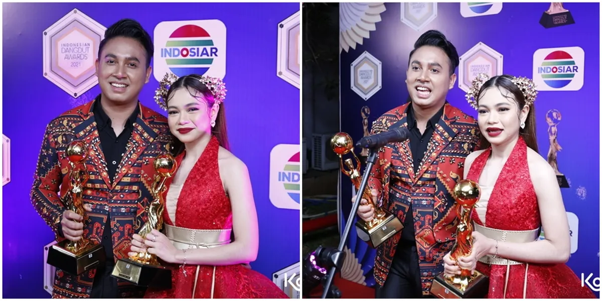 Throwing Praise, Here are 8 Compact Portraits of Rara & Gunawan at the Indonesian Dangdut Awards 2021 - Bringing Home the Trophy