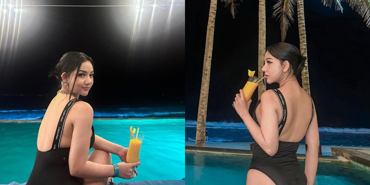 The Singer Also Needs Entertainment, 6 Photos of Lala Widy's Vacation at a Beach Club in Bali Wearing a One-Piece Swimsuit