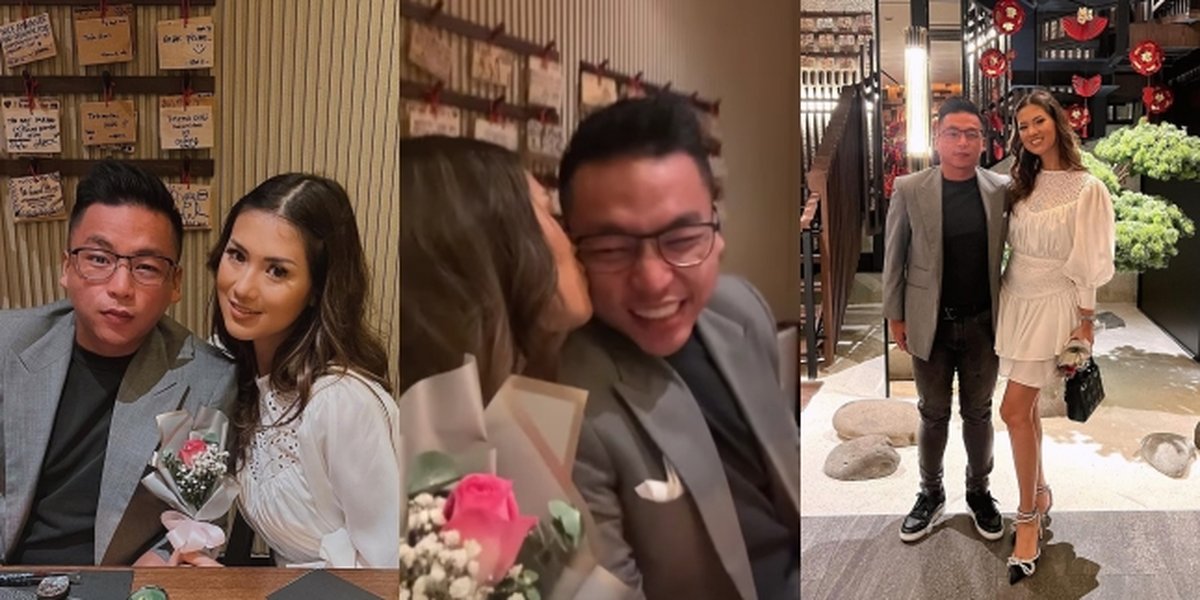 Currently Undergoing IVF Program, 7 Portraits of Atries Angel Former Chef Juna Celebrating Valentine's Day with Husband - Giving Sweet Kisses During Romantic Dinner