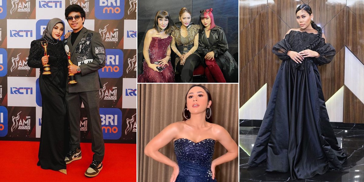 A Series of Fashion Artists Attending the Red Carpet AMI Awards, Aurel Hermansyah to Evi Masamba Look Luxurious and Glamorous