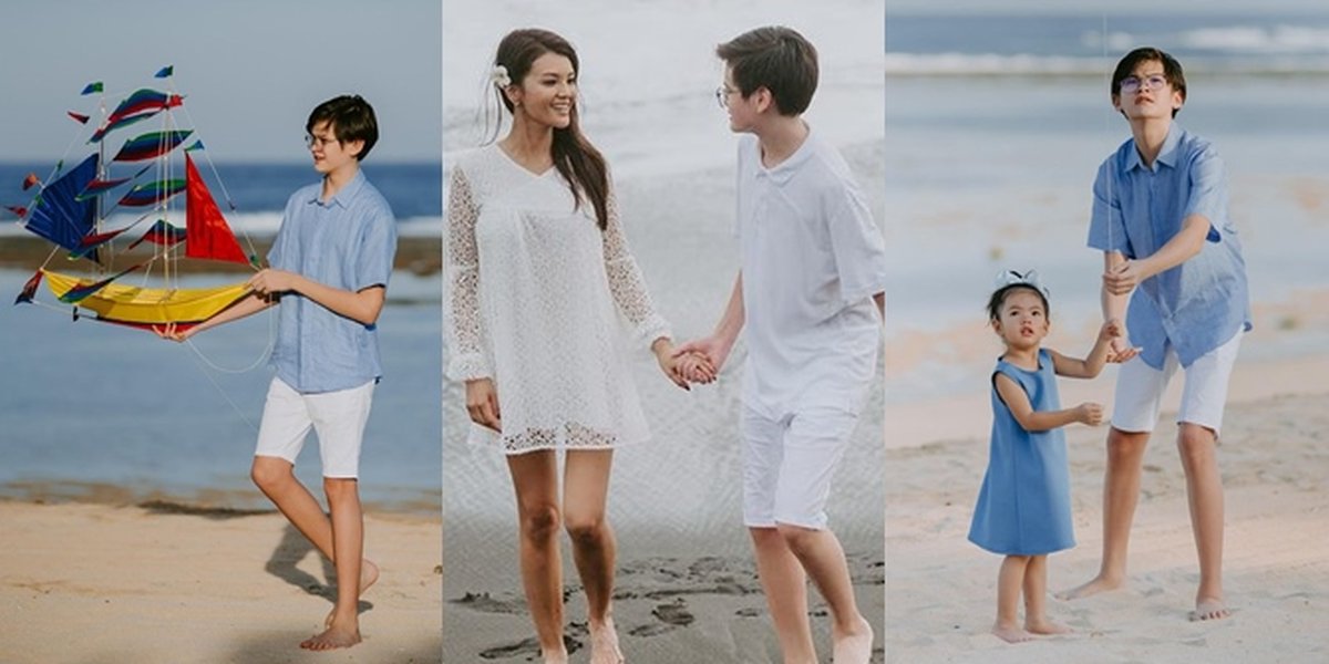 A Series of Handsome Photos of Armand Quinn, Farah Quinn's Son, Playing at the Beach, Having a Tall Body and Long Legs!