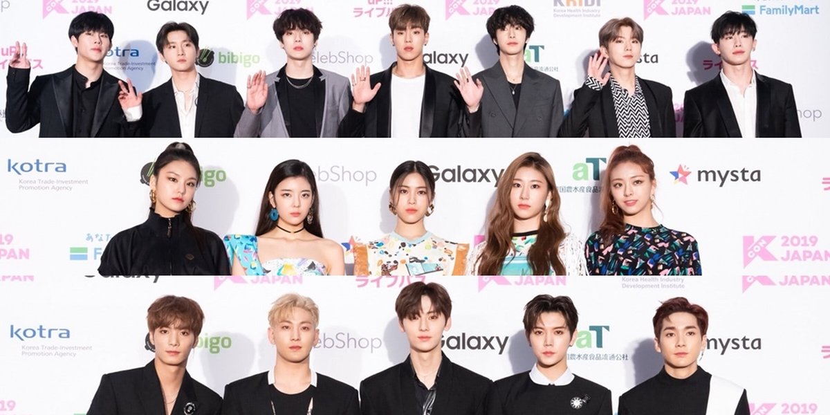 Lineup of K-Pop Idols on the Red Carpet of KCON 2019 Japan