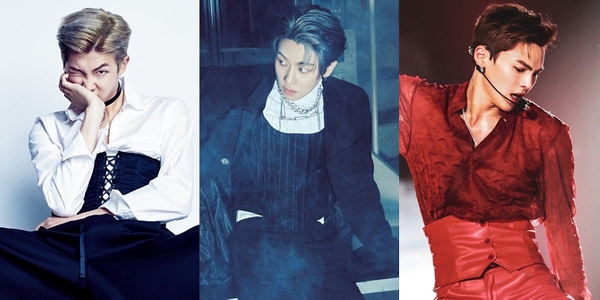 A Series of Male K-Pop Idols Wearing Corsets, Exuding Different Charms Fearlessly Experimenting with Fashion