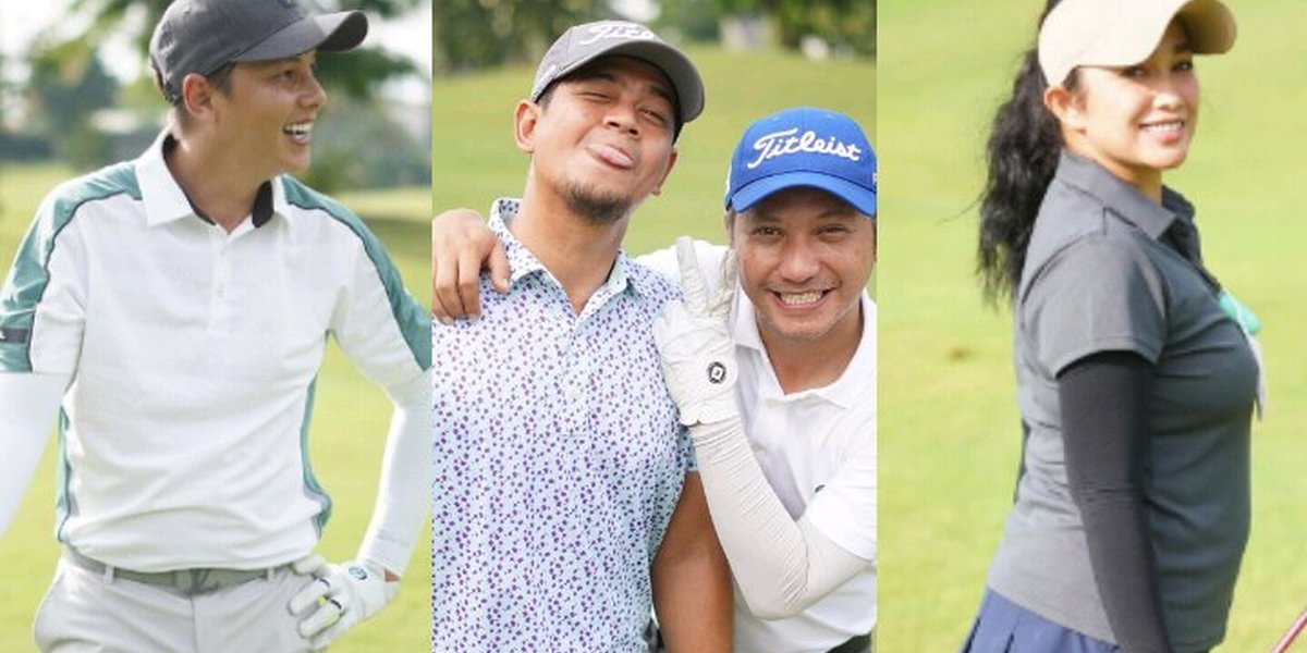 A Series of Photos of Andhika Pratama and Ussy Sulistiawaty Playing Golf with Several Celebrities