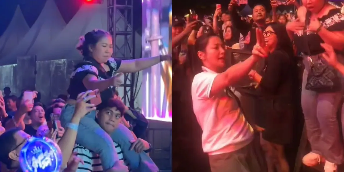 A Lineup of Celebrities Watching Ayu Ting Ting's Concert, Kiky Saputri Dancing While Being Carried