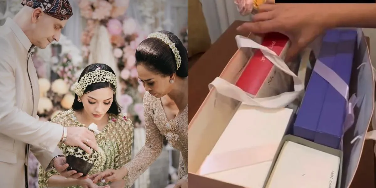 A Row of Luxurious Souvenirs for the Siraman Ceremony Ahead of Alyssa Daguise's Wedding, From Skincare to Tumblers