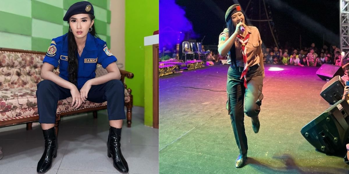 Always Performing with Totality! Photos of Yeyen Vivia Wearing Scout Uniforms to Fire Trucks While Performing - Ready to Extinguish the Flames of Jealousy!