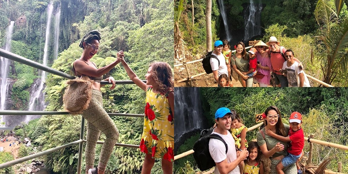 Exciting! Indah Kalalo Invites Family to Trek to Sekumpul Waterfall