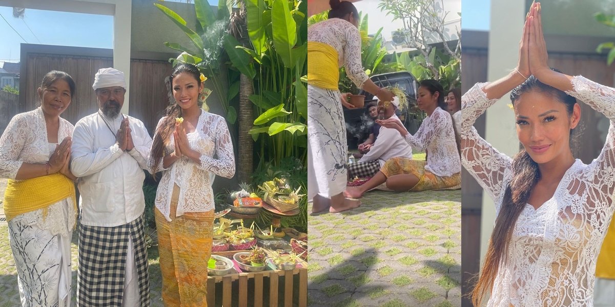 Shanty Holds Ceremony to Cleanse Home Energy with Balinese Tradition, Wearing Kebaya - Praised for Beauty