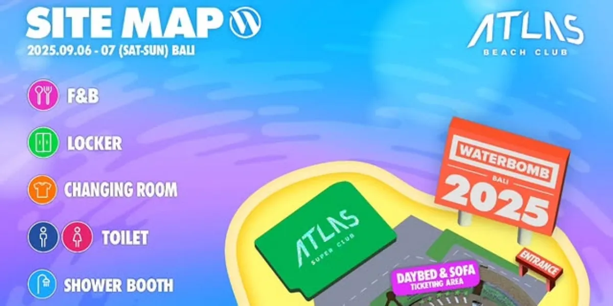 Site Map and Official Merchandise of Waterbomb Festival Bali 2025