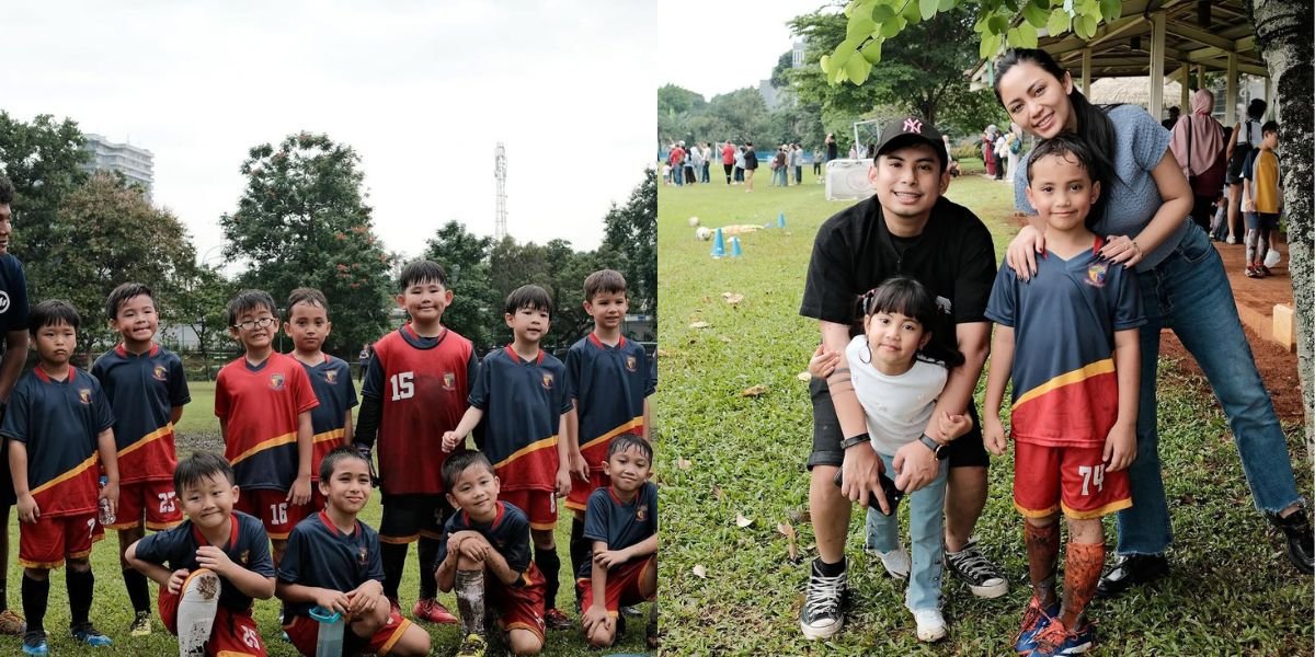 It Has Been Four Years Since the Divorce, A Snapshot of Rachel Vennya and Okin Together Supporting Xabiru in a Soccer Match