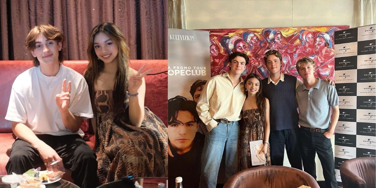 Success Making Envious, 8 Photos of Naura Ayu Showing Moments with New Hope Club and Johnny Orlando - Looks Gorgeous Wearing a Dress