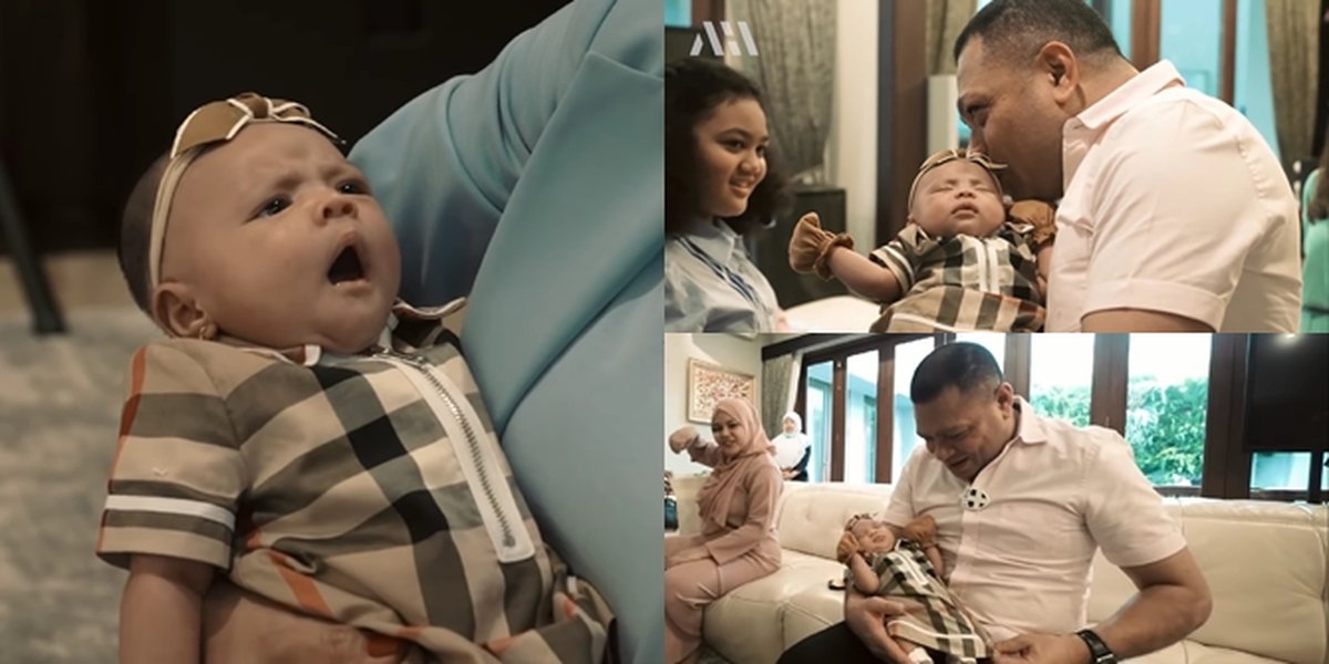 Success in Making Netizens Cry Touchingly, Here are 7 Portraits of Raul Lemos Carrying Baby Ameena Putri Aurel - Full of Love Until Her Feet are Kissed