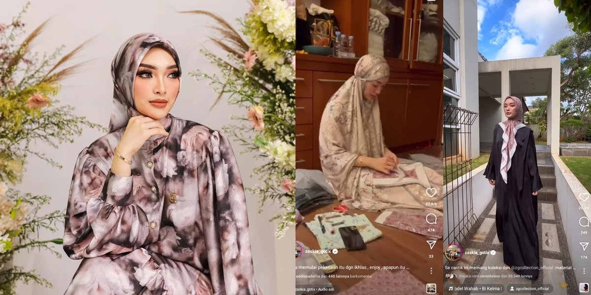 Not Allowed to Sing by Her Husband, Here are 8 Photos of Zaskia Gotik who Now Sells Clothes and Hijabs - Sewing Labels to Packaging Products with Dirty Fingers