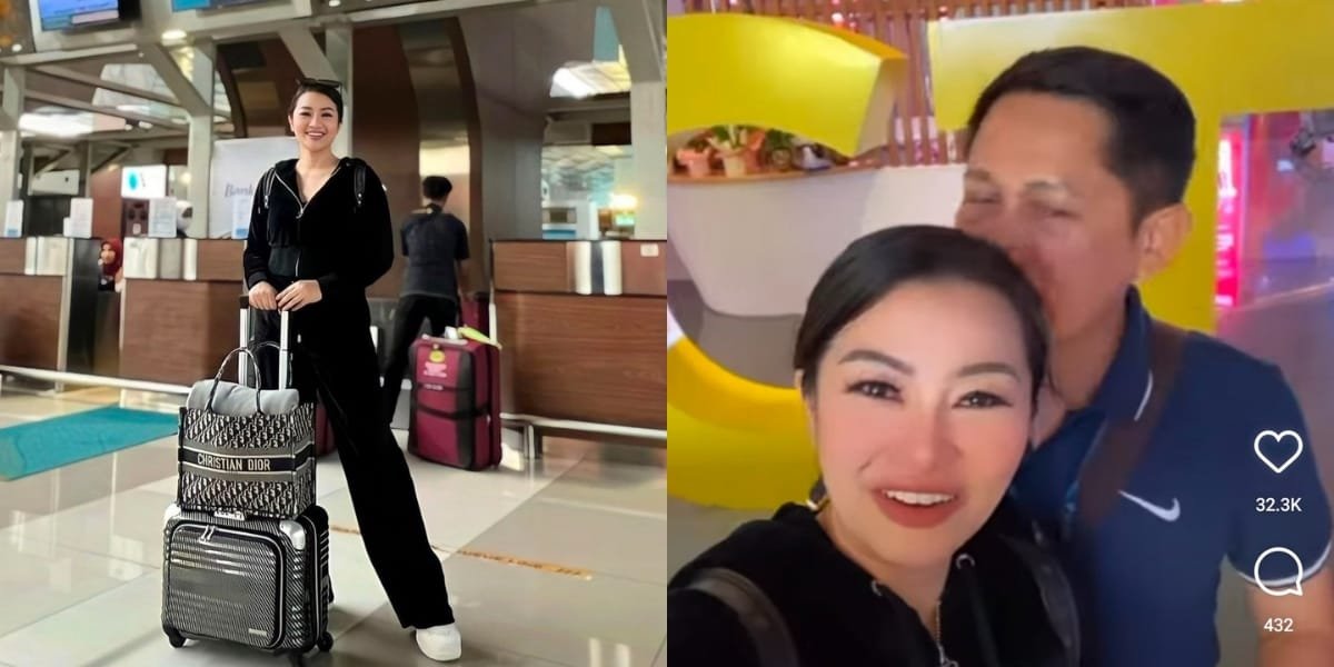 Unable to Hold Back Tears, 8 Photos of the Moment Fitri Carlina Reunites with Her Husband After 1 Month LDR