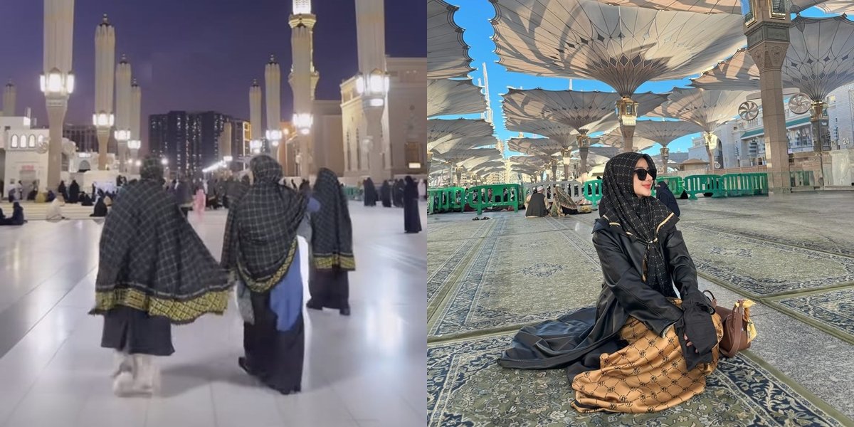 Regardless of being criticized by netizens, here are 8 pictures of Ghea Youbi shedding tears while praying in Raudhah-Masjid Nabawi - Must wait in line for hours like other pilgrims