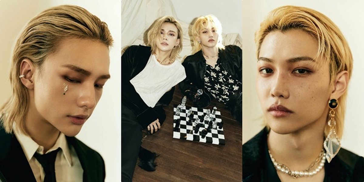 Show Edgy, 'Duo Blonde' Hyunjin and Felix Stray Kids Showcase Glowing Visuals in 'ARENA' Magazine