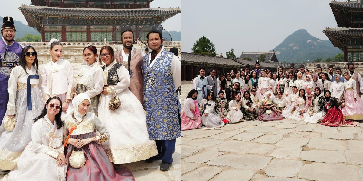 7 Portraits of Tasya Farasya Taking Employees on a Trip to South Korea, Wearing Hanbok 