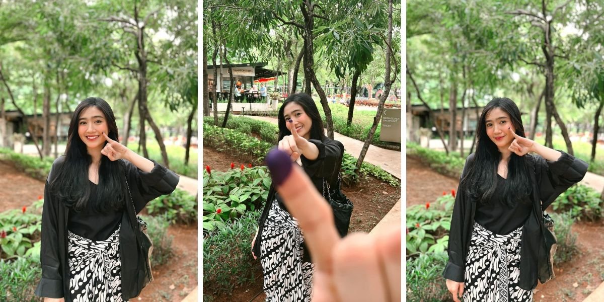 Stay Beautiful and Stylish, Check Out 8 Moments Febby Rastanty Participates in Voting and Shows Off Purple Ink on Her Pinky Finger