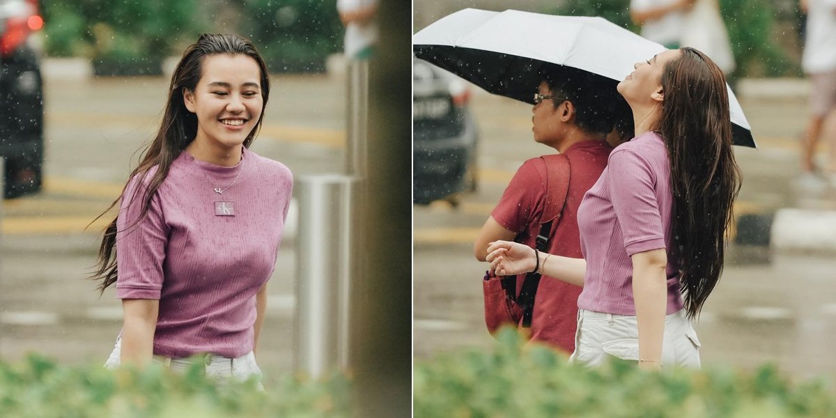 Stay Beautiful and Charming, 8 Photos of Aaliyah Massaid Playing in the Rain in Singapore that Flooded with Netizens' Praises