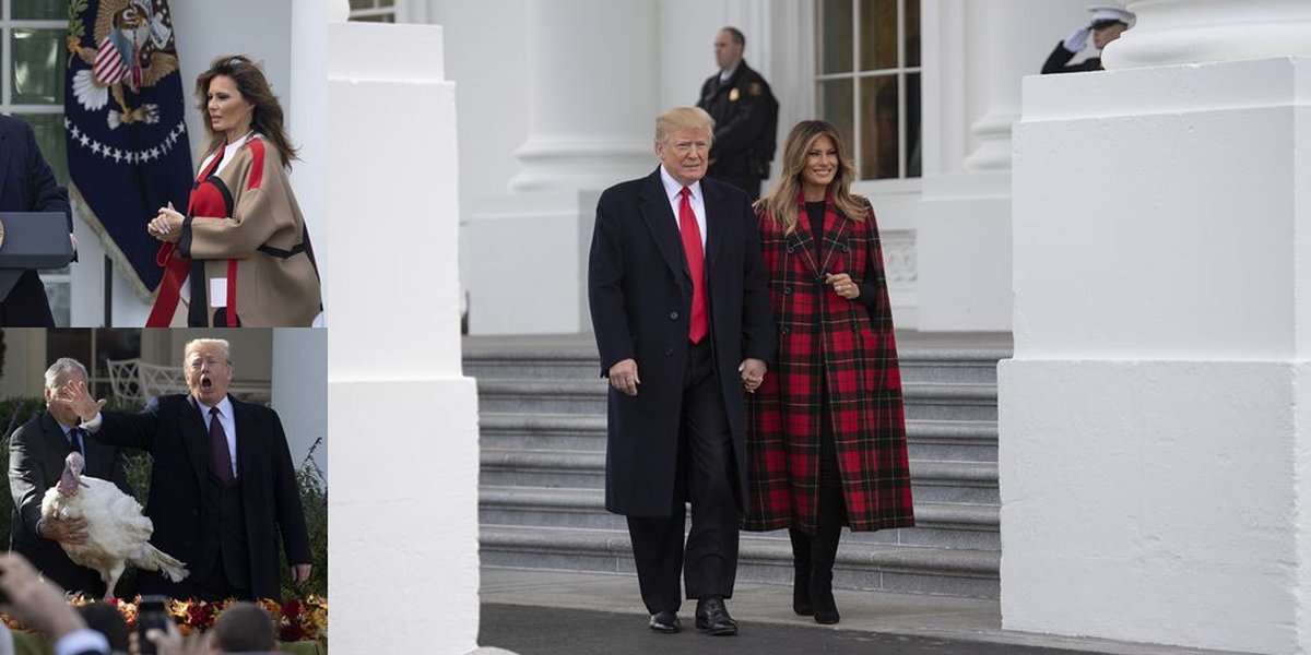 Thanksgiving ala Melania Trump, Awkwardly Hit by Strong Wind