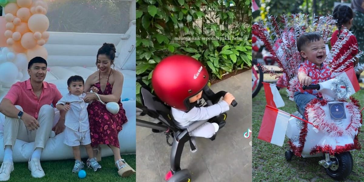 New Age One Year, 8 Portraits of Issa Nikita Willy's Child Likes to Wear Helmets While Cycling - Netizens: Finally Having Similarities