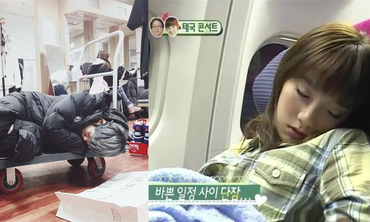 10 Idol Korea Ini Tidur di Sembarang Tempat, Kasihan!