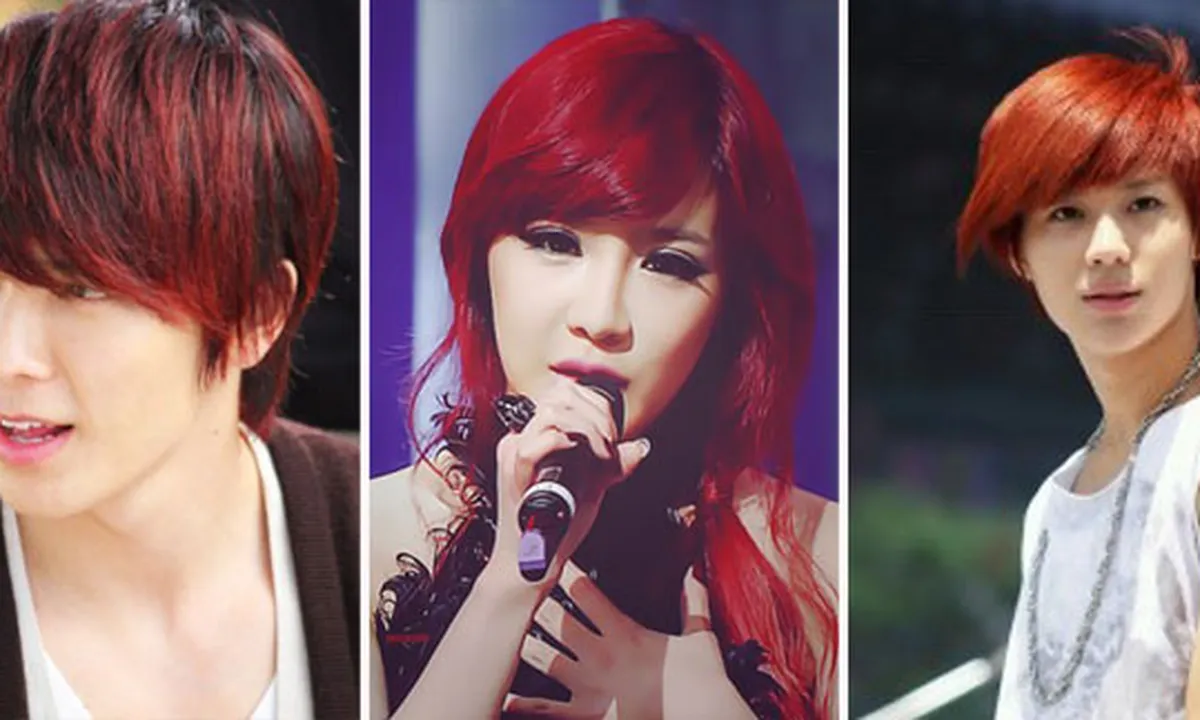 10 Seleb Korea Dengan Rambut Warna Merah Paling Keren!