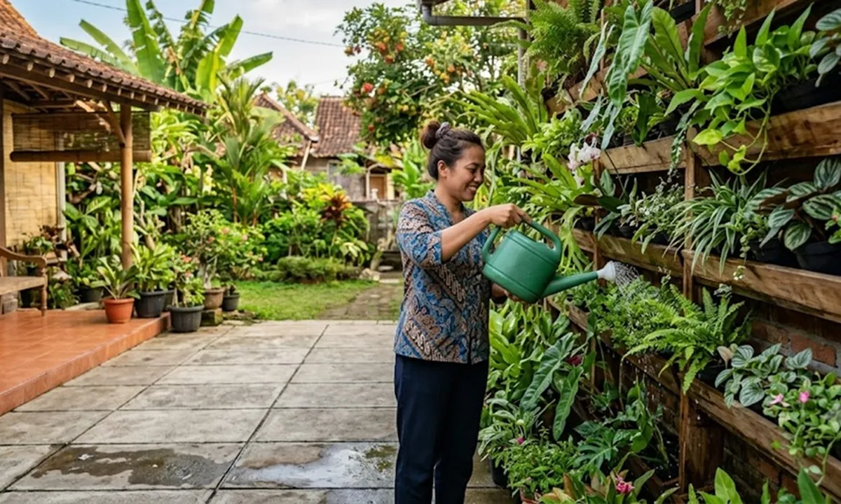 7 Cara Menyiram Kebun Vertikal agar Tidak Mudah Mati di Cuaca Panas