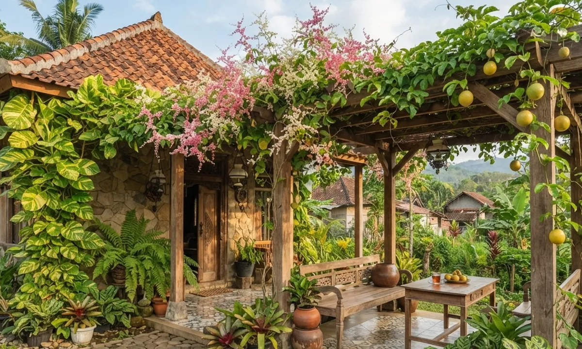 7 Tanaman Rambat yang Bikin Rumah Mirip Vila Tropis, Desainnya Bikin Teduh, Nyaman dan Menenangkan