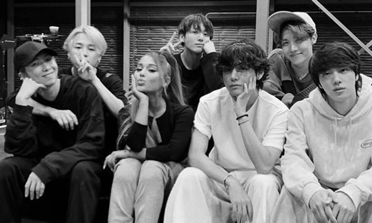 Berfoto dengan Ariana Grande, V BTS Jadi Perbincangan Hangat