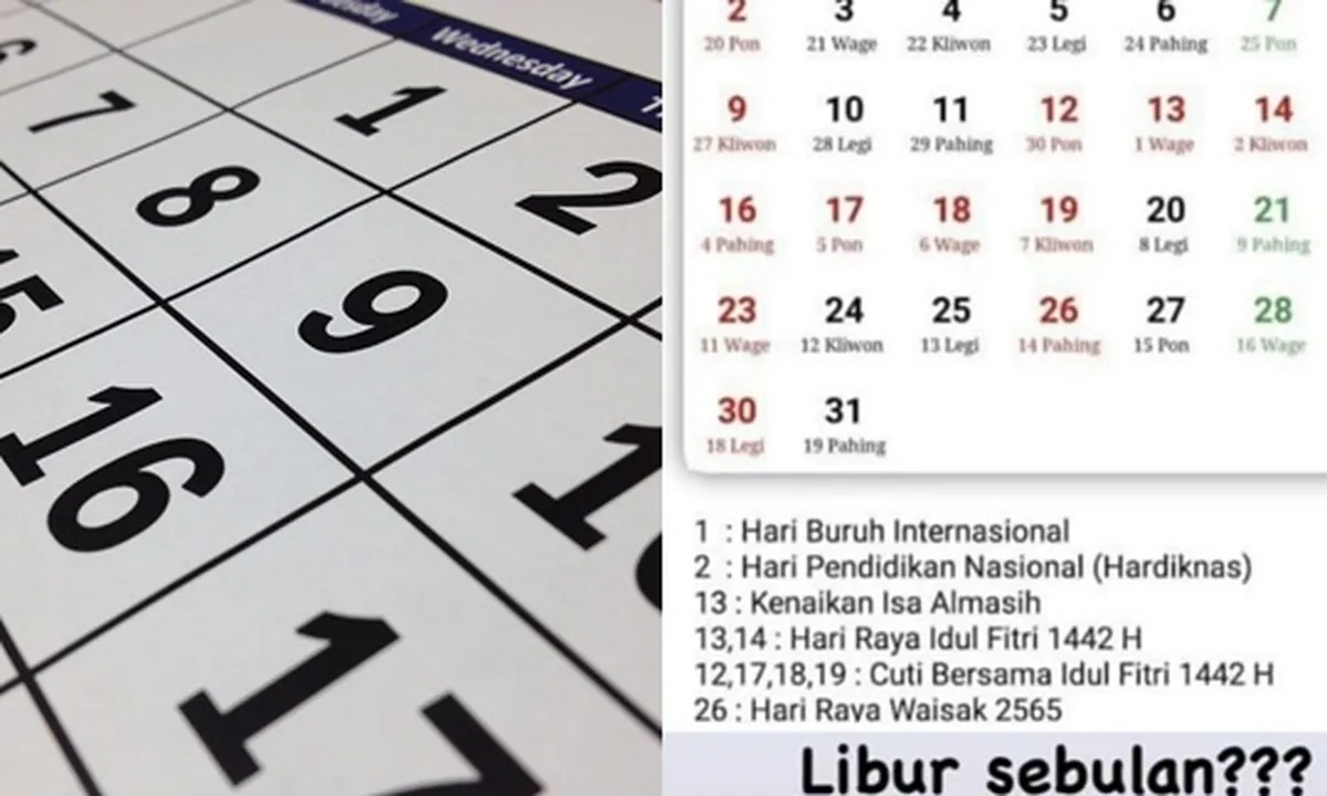 Bulan Mei 2021 Borong Banyak Hari Libur, Catat Tanggalnya!