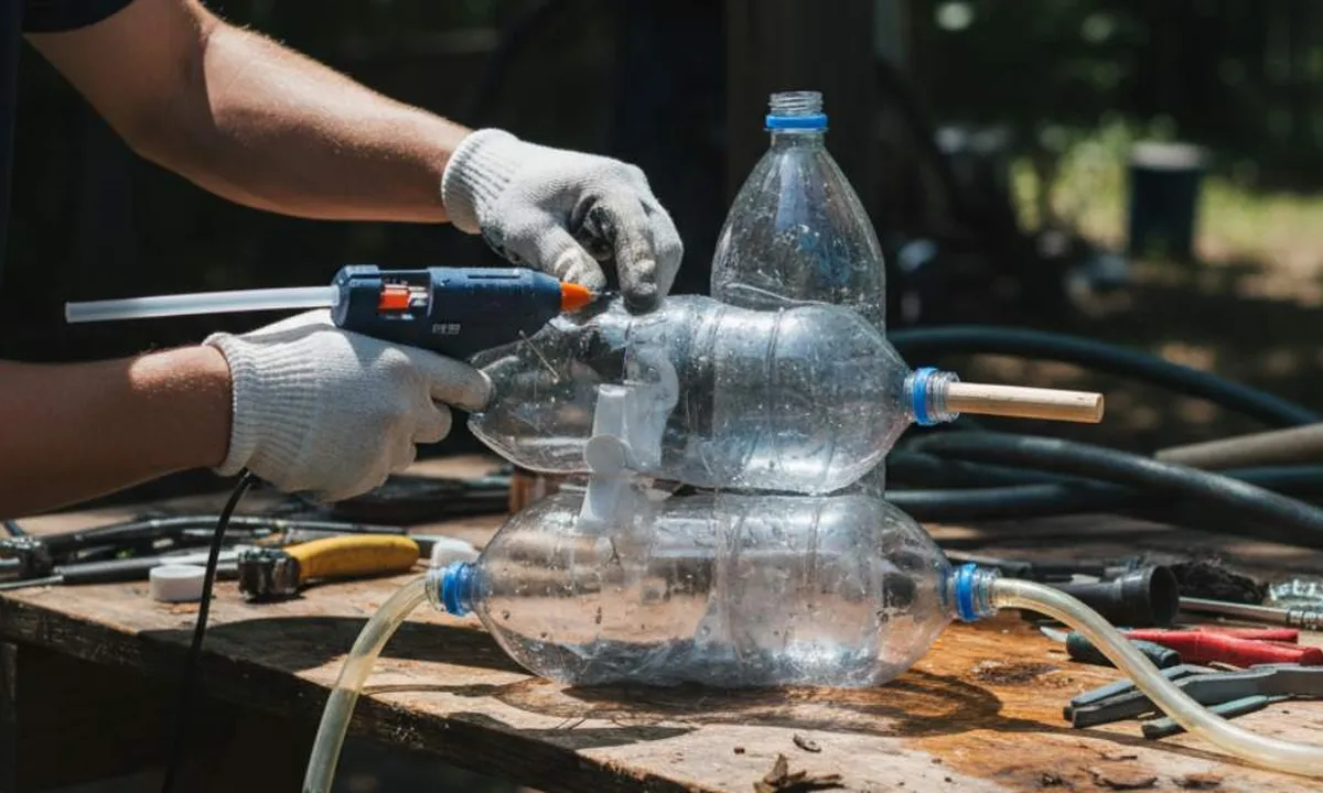 Cara Membuat Pompa Air Tanpa Listrik dari Botol Bekas