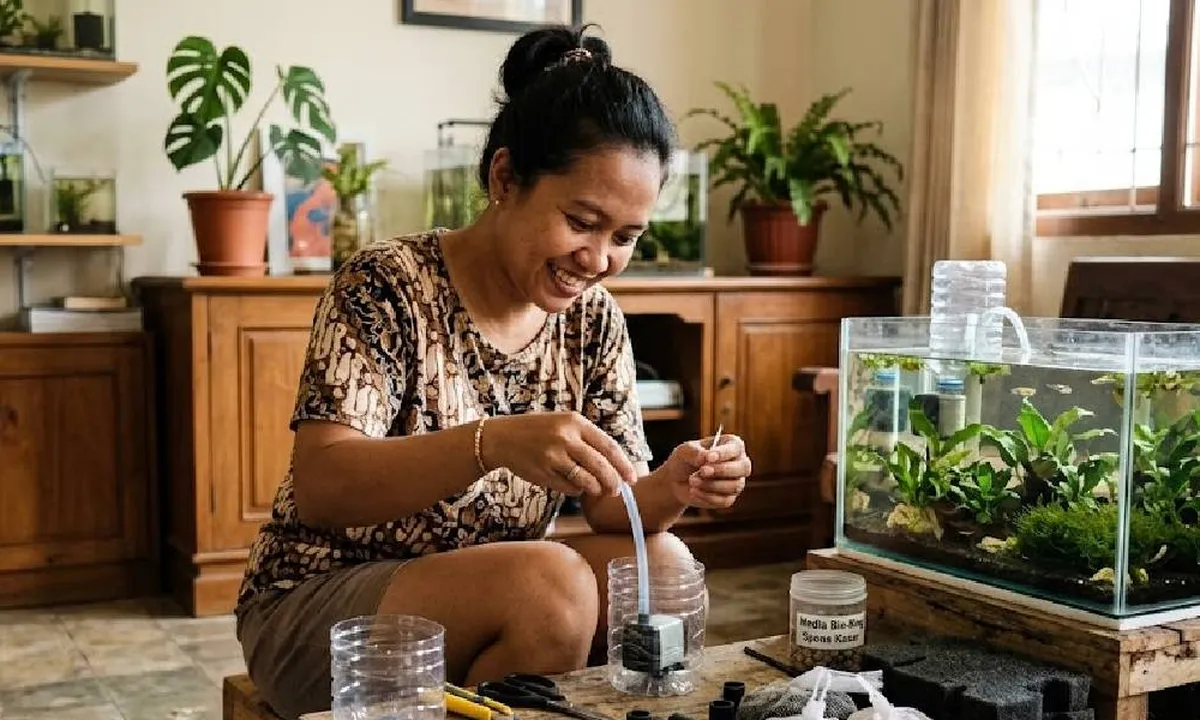 Cara Merakit Filter Aquarium Sendiri dengan Botol Bekas hingga Wadah Gantung