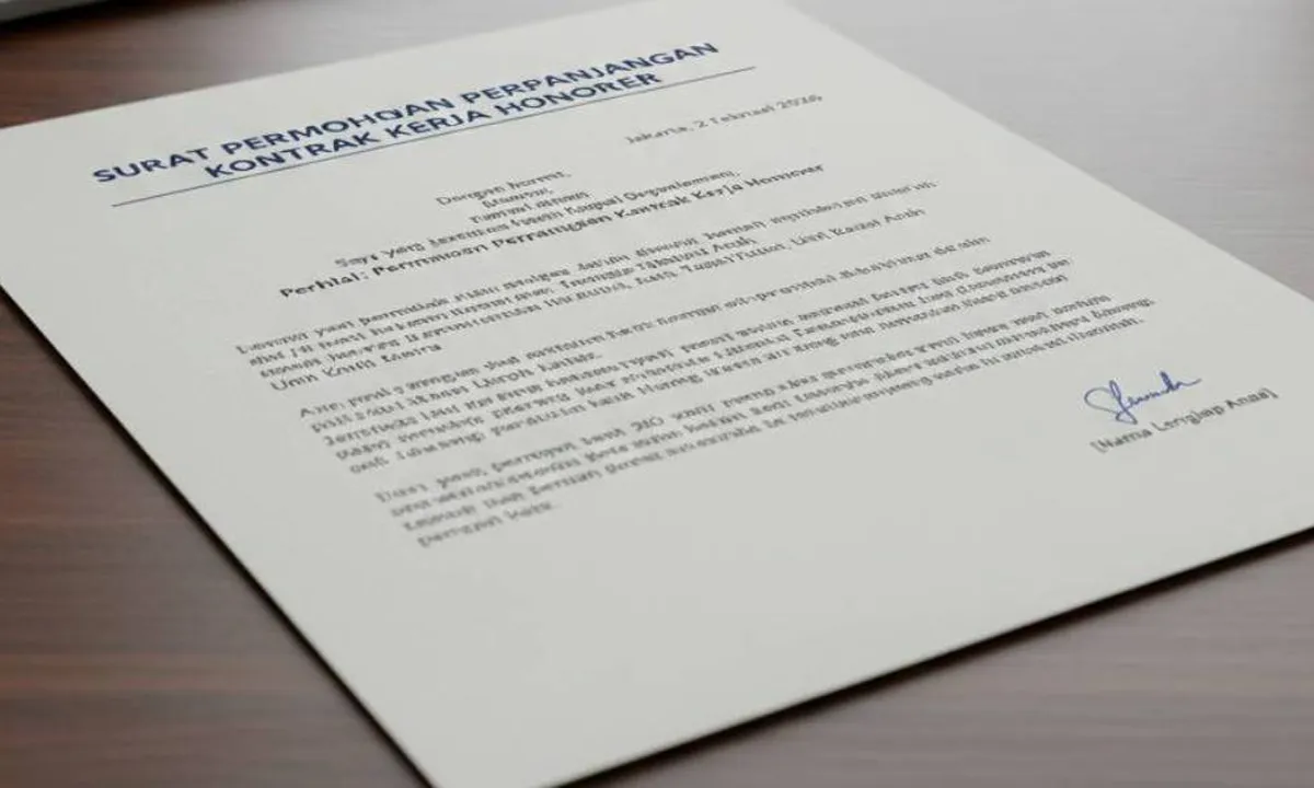 Contoh Surat Permohonan Perpanjangan Kontrak Kerja Honorer